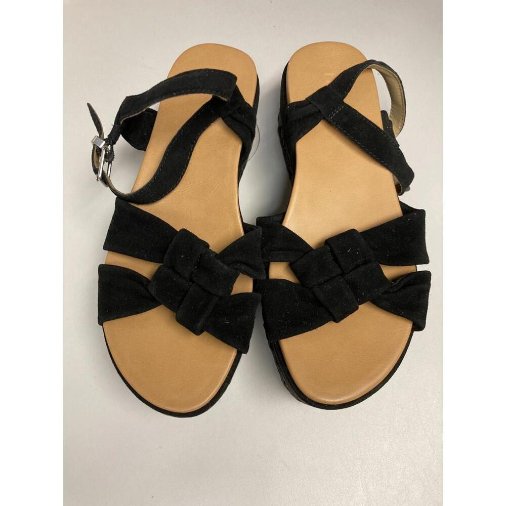UGG Women's Black Suede Platform Slingback Slide Size 7 New